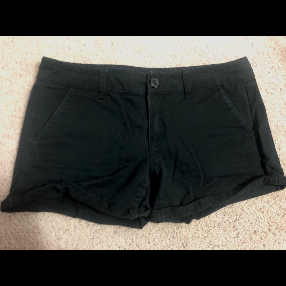 Black midi shorts. Stretchy